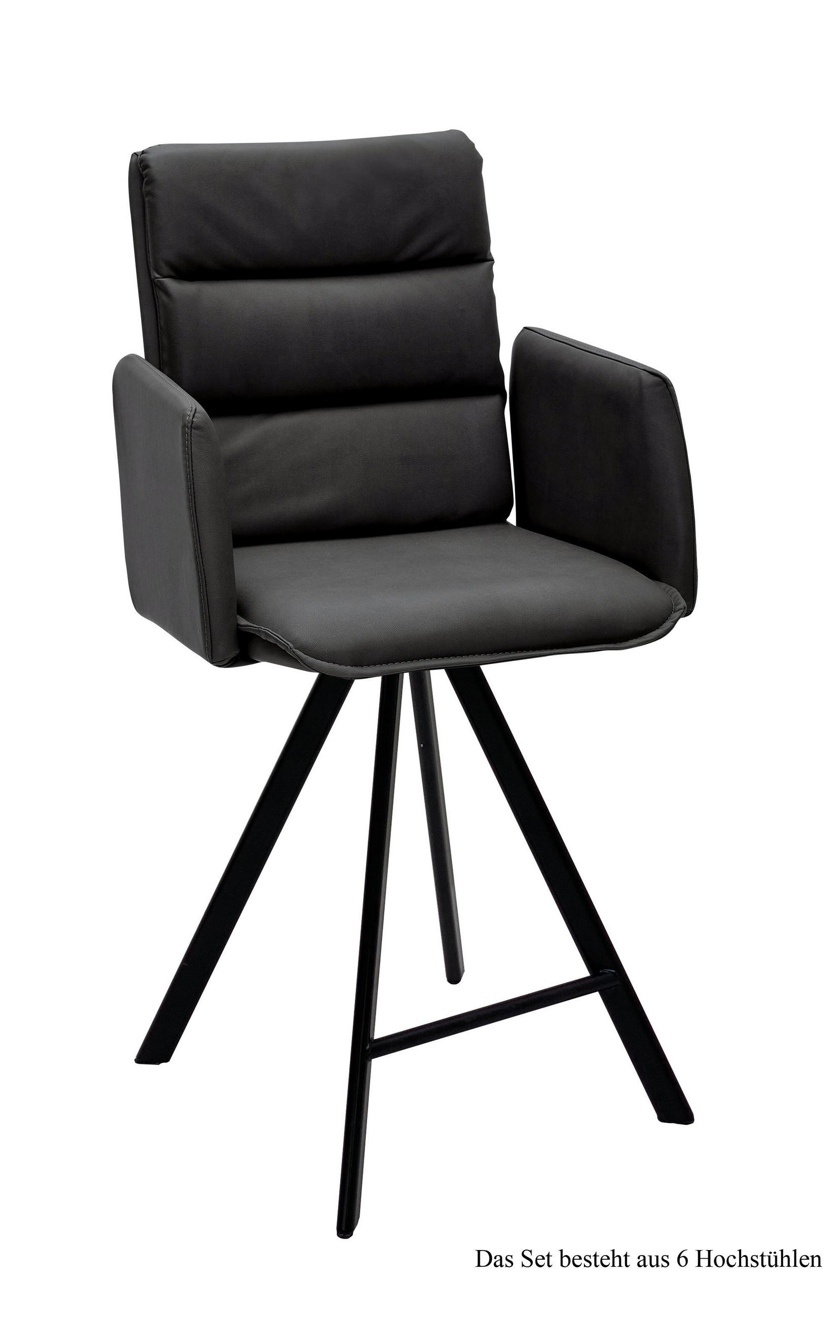 58aufmkessel Thekenstuhl Anthrazit, Schwarz 60x109x52 cm