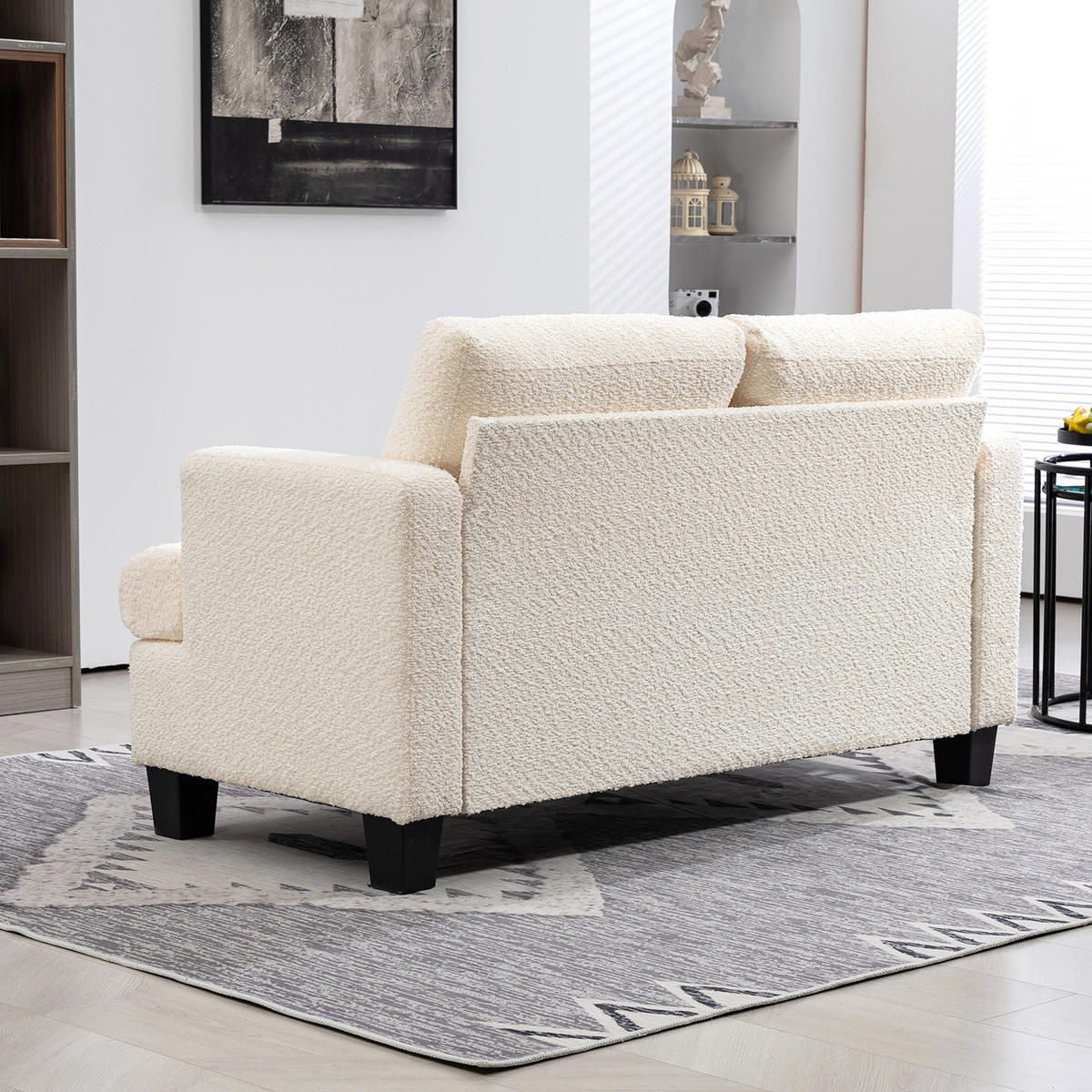 2-SITZER-SOFA DE-13419 Chenille & abnehmbare Rückenkissen Beige - Beige, Textil (70/85/140cm) - ComfortXL