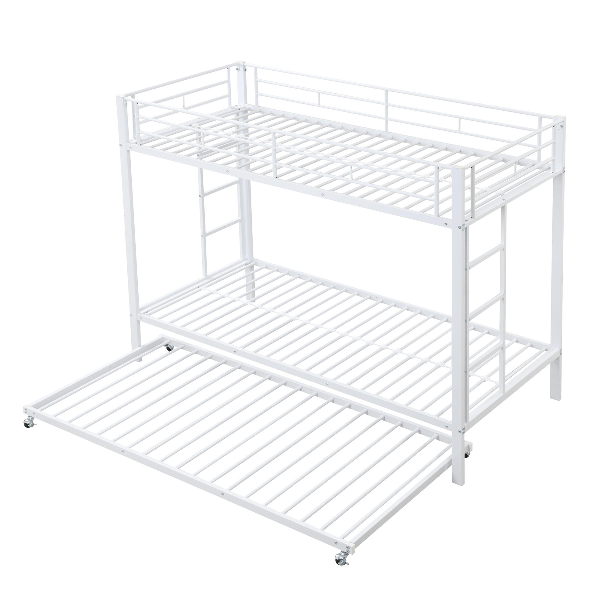 ETAGENBETT Eisenrahmenbett Weiß 90x200 cm - Weiß, Metall (90/200cm) - ComfortXL