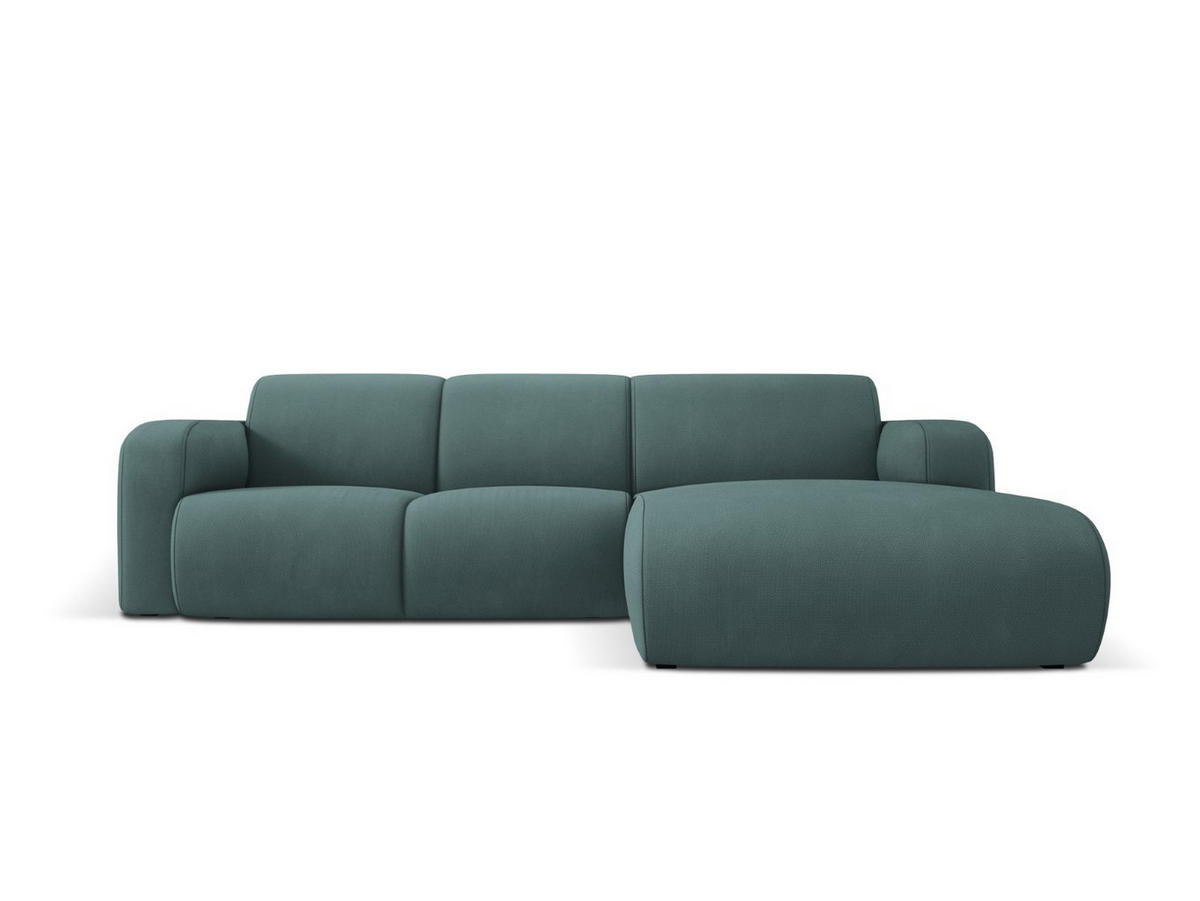 ECKSOFA rechts Molino aus strukturiertem Stoff meergrün 4 Sitzplätze - Smaragdgrün, Textil (170/250cm) - Micadoni