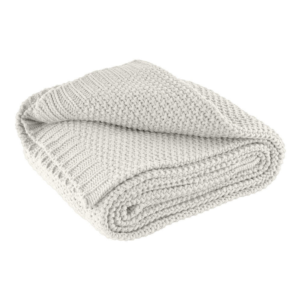 STRICKDECKE weiß 140/190 cm - Weiß, Textil (140/190cm) - wometo