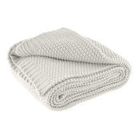 STRICKDECKE weiß 140/190 cm - Weiß, Textil (140/190cm) - wometo