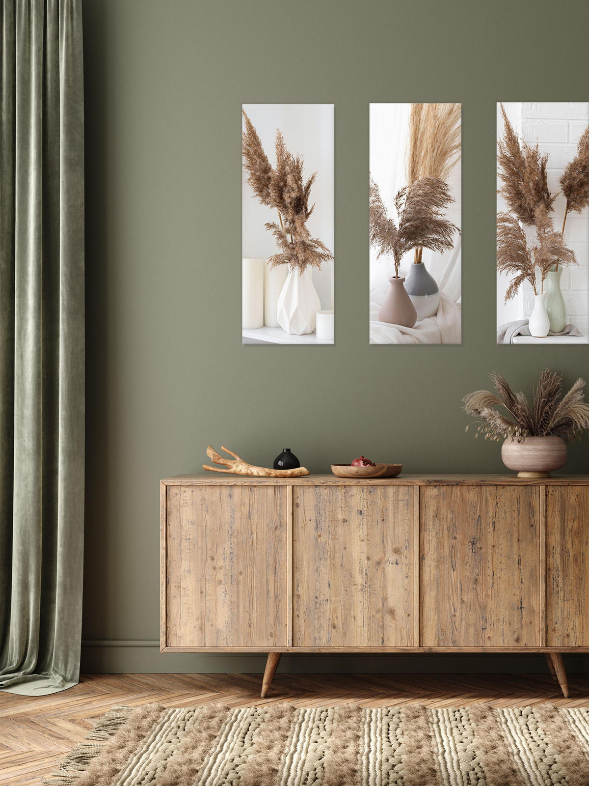 GLASBILD 30x80 cm Stillleben beige weiß - Beige, Glas (30/80cm) - artissimo