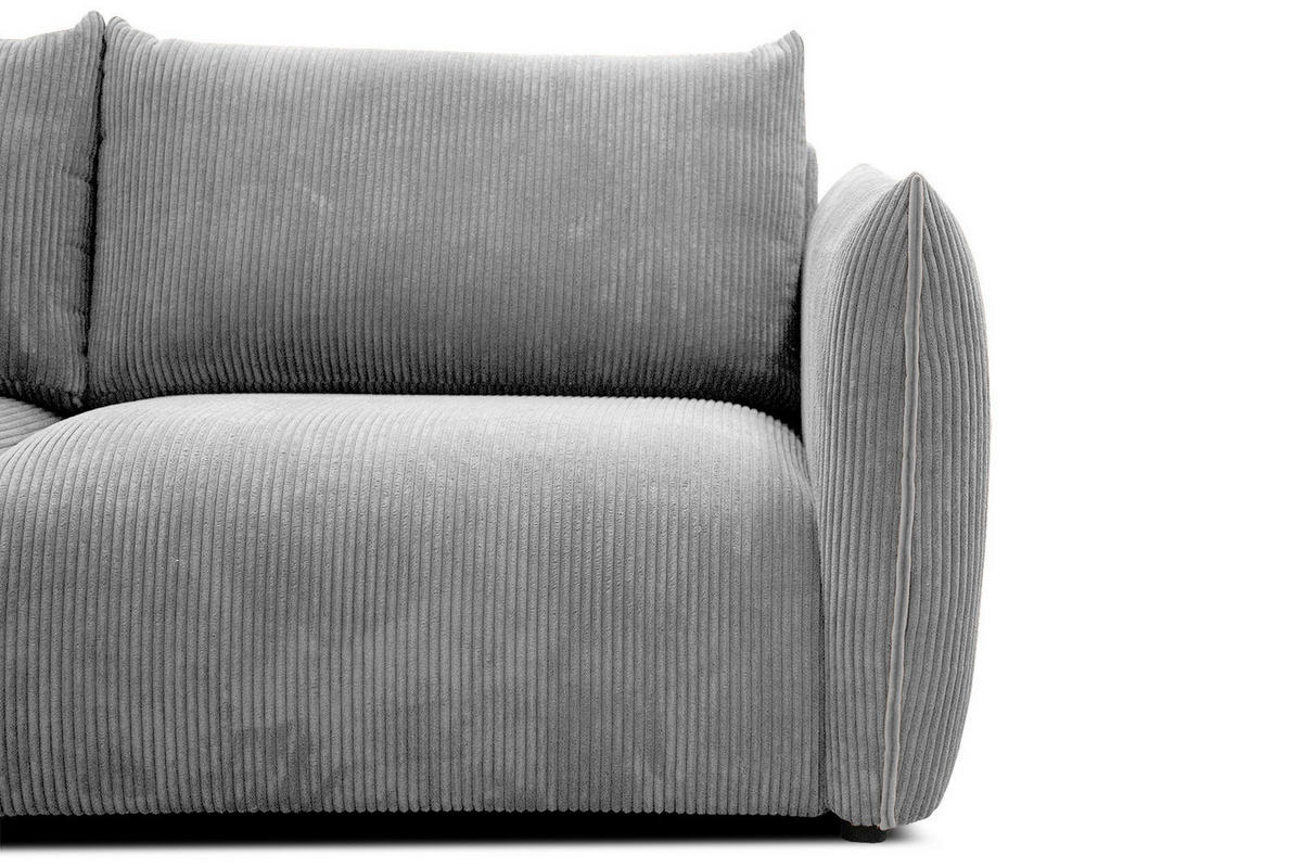 ECKSOFA TAUER 5-Sitzer, hellgrau - Hellgrau/Schwarz, Holzwerkstoff/Kunststoff (173/294cm) - Courtois Laville