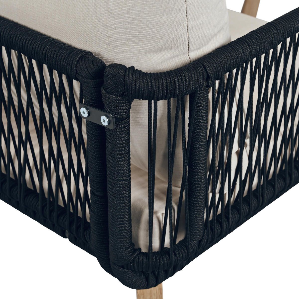 GARTENSET 187x183x66cm beige aus Stahl und Olefin, wasserdicht - Beige, Metall - Modfu