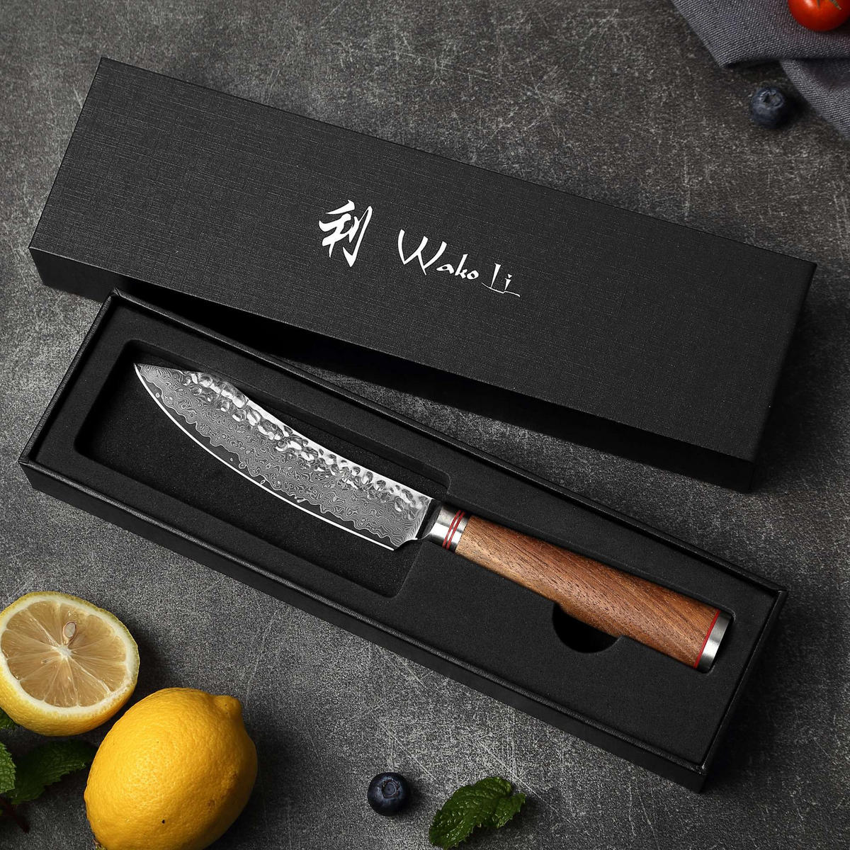 STEAKMESSER 12,5 cm - Nussbaumfarben, Holz/Metall (25cm) - Wakoli