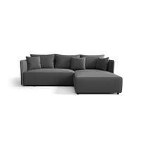 ECKSOFA MILANO rechts dunkelgrau Cord Poso 60 - Schlaffunktion, Bettkasten - Anthrazit, Textil (245/184cm) - Cornero