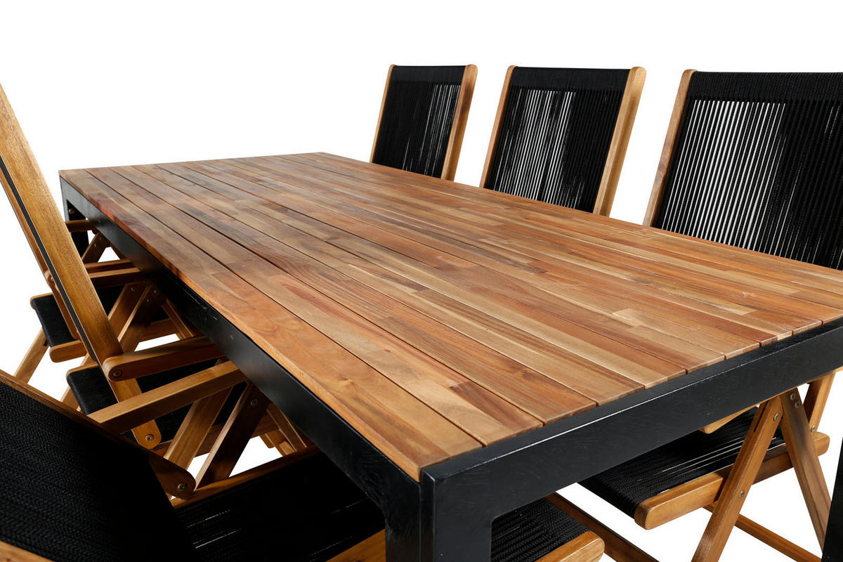GARTENTISCHGRUPPE Schwarz - Schwarz, Holzwerkstoff - ebuy24