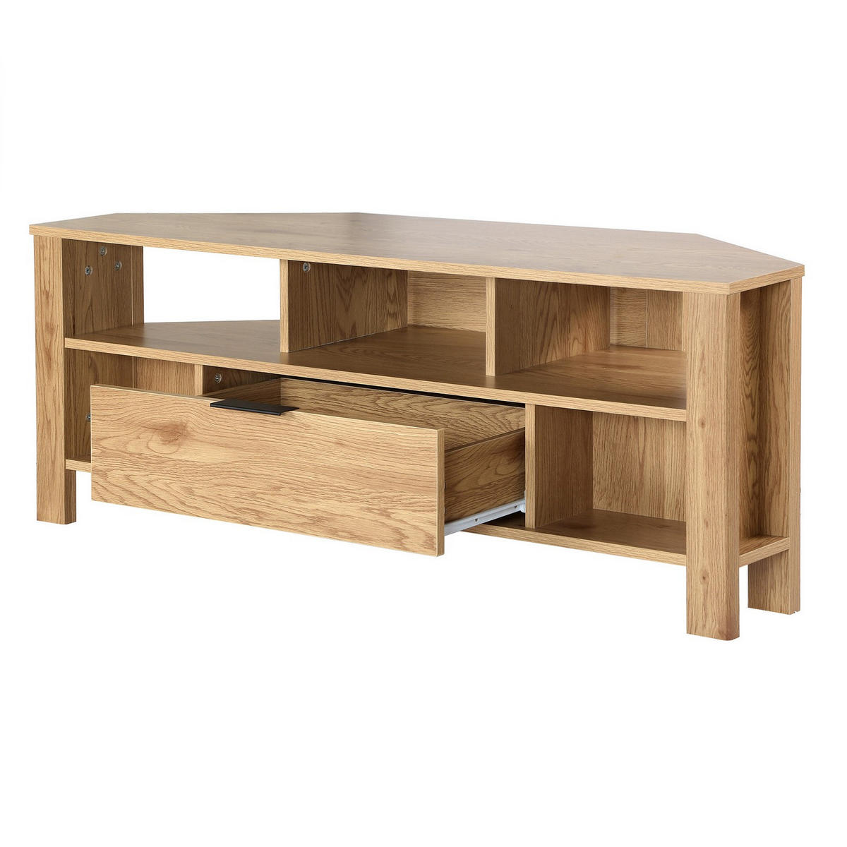 ECK-TV-MÖBEL 1 Schublade Eiche Dekor - L120 cm - Eichefarben, Holzwerkstoff (40/45/120cm) - Calicosy