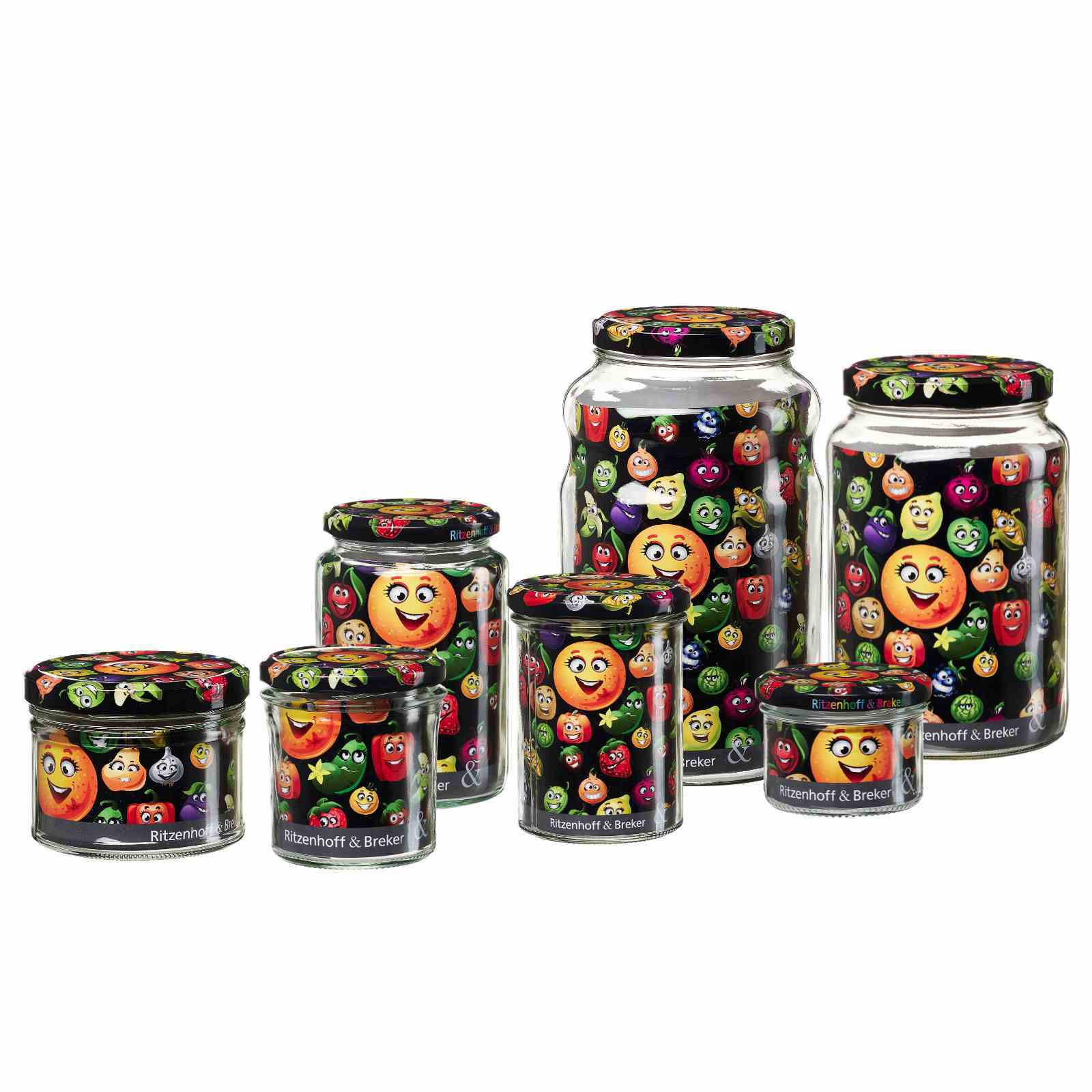 VORRATSGLÄSER-SET Smile transparent 7er Set - Transparent, Glas (2/2/2cm) - Ritzenhoff Breker