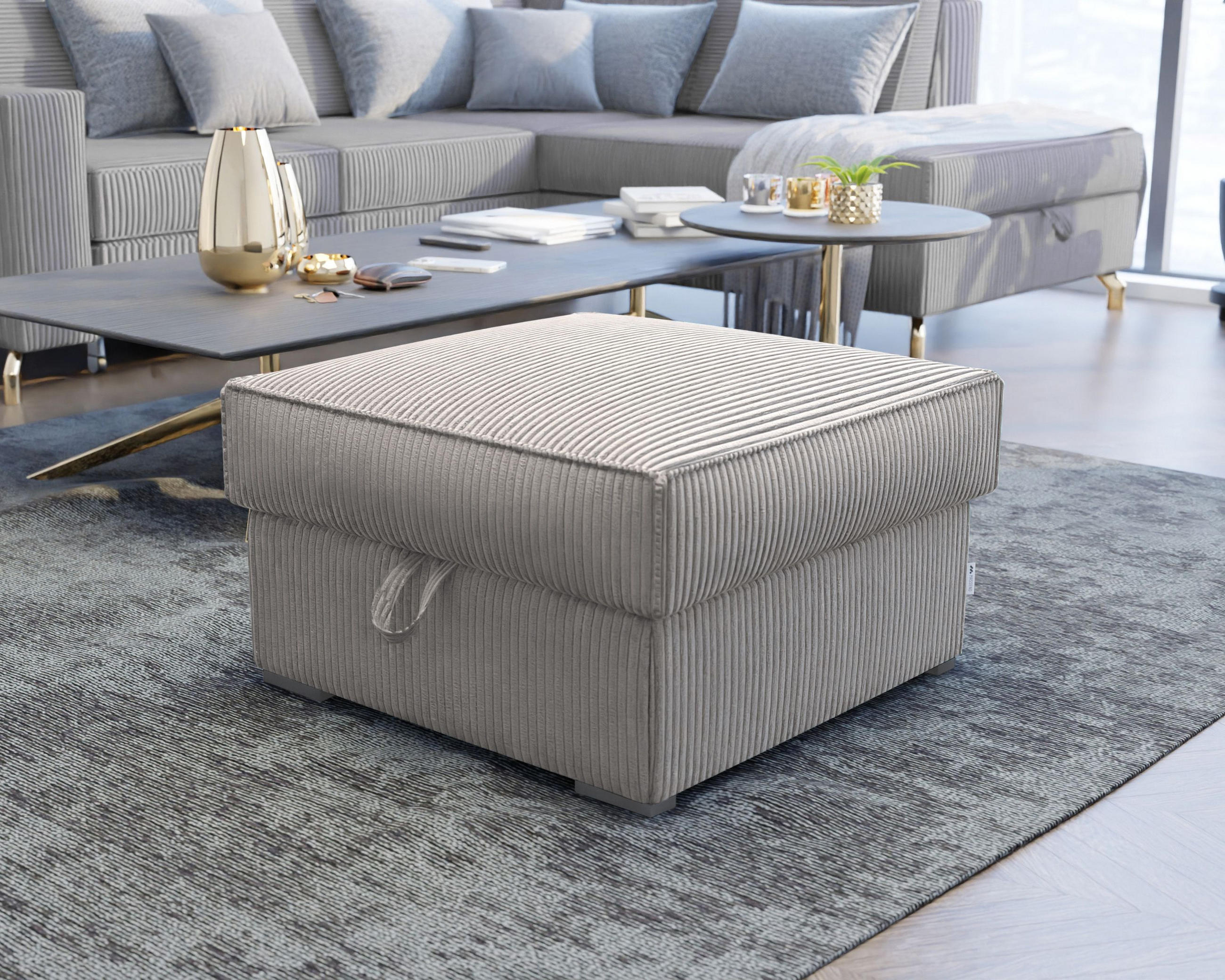 POUF FERA Beige 65x65 cm - Beige, Textil (65/38/65cm) - MASSENO