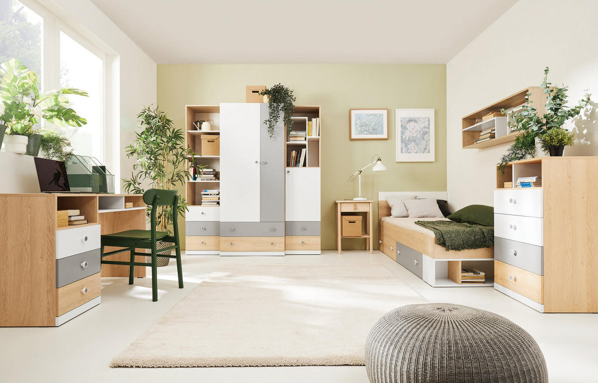 SCHREIBTISCH BRERA 125x55x76 cm Bürotisch Computertisch, Eichefarben - Eichefarben, Holzwerkstoff (55/125/76cm) - MASSENO