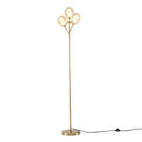 STEHLEUCHTE Seryn, Messing und bernsteinfarben, 165cm - Messingfarben, Glas (165/36/165cm) - KOSILUM