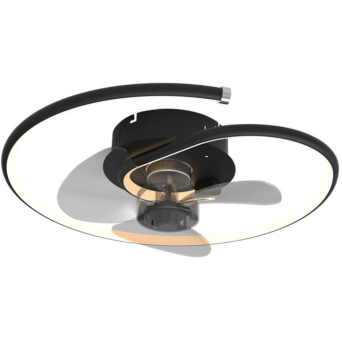 LED DECKENLEUCHTE Ventilator Metall Schwarz - Schwarz, Metall (45/45/13.9cm) - Globo Lighting