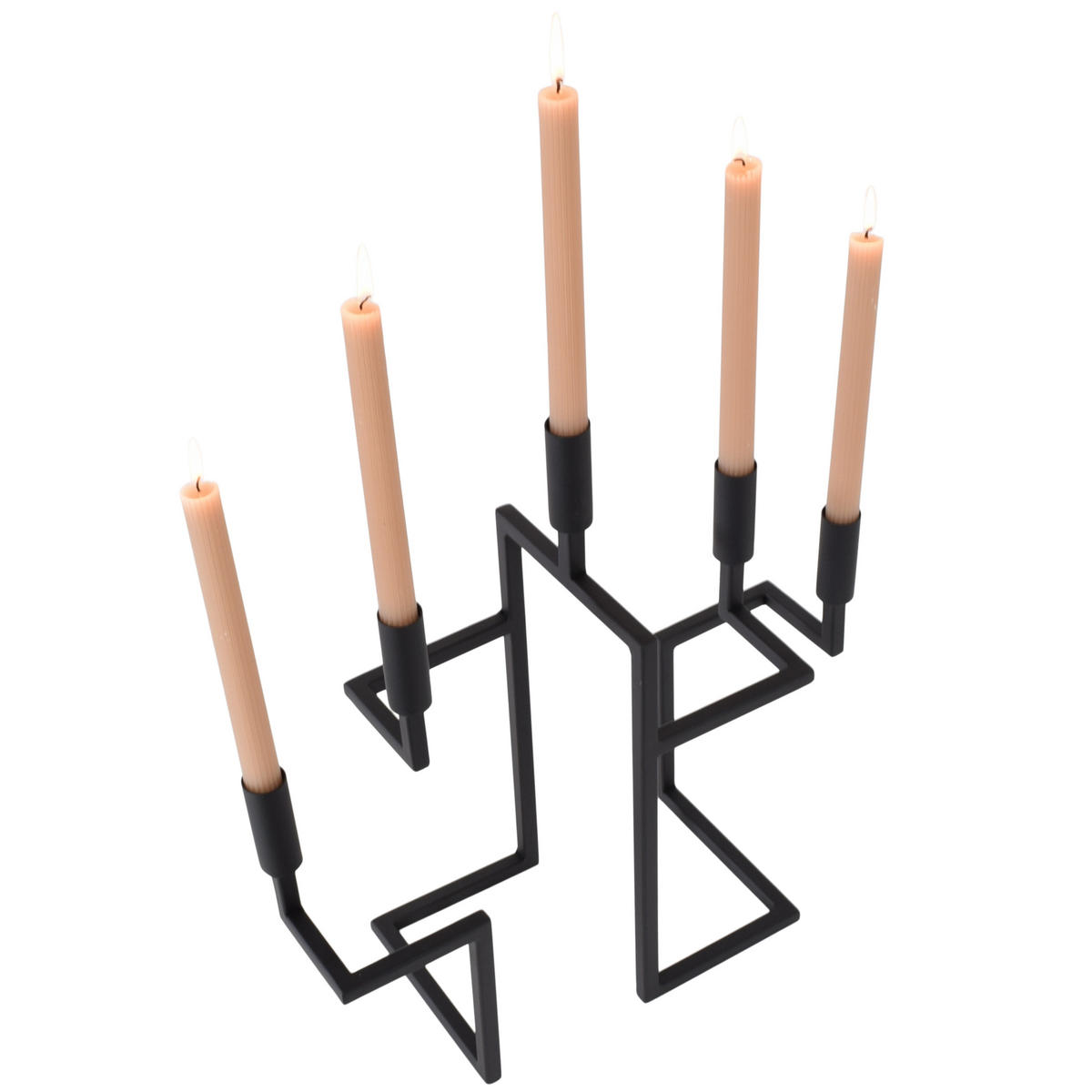 KERZENHALTER Marijke - Schwarz, Metall (15/65/20cm) - LOFT42