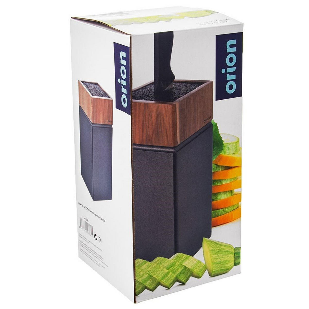MESSERBLOCK Akazie Wooden Natur-Schwarz - Naturfarben, Holz (10.5/22.5/11cm) - Orion 