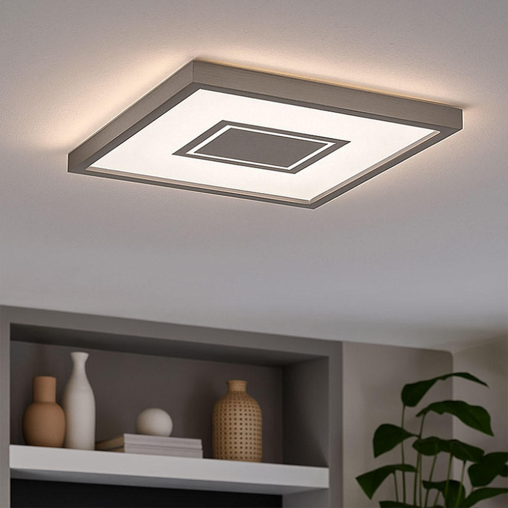 LED DECKENLEUCHTE Backlight Silber - Silberfarben, Kunststoff (42.3/42.3/3.9cm) - Briloner