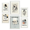 POSTER Set Mit 6 Schwarze Tinte Freundschaft Größe A3 & A4 Weißer Rahmen - Weiß, Papier (29.7/1cm) - Nacnic