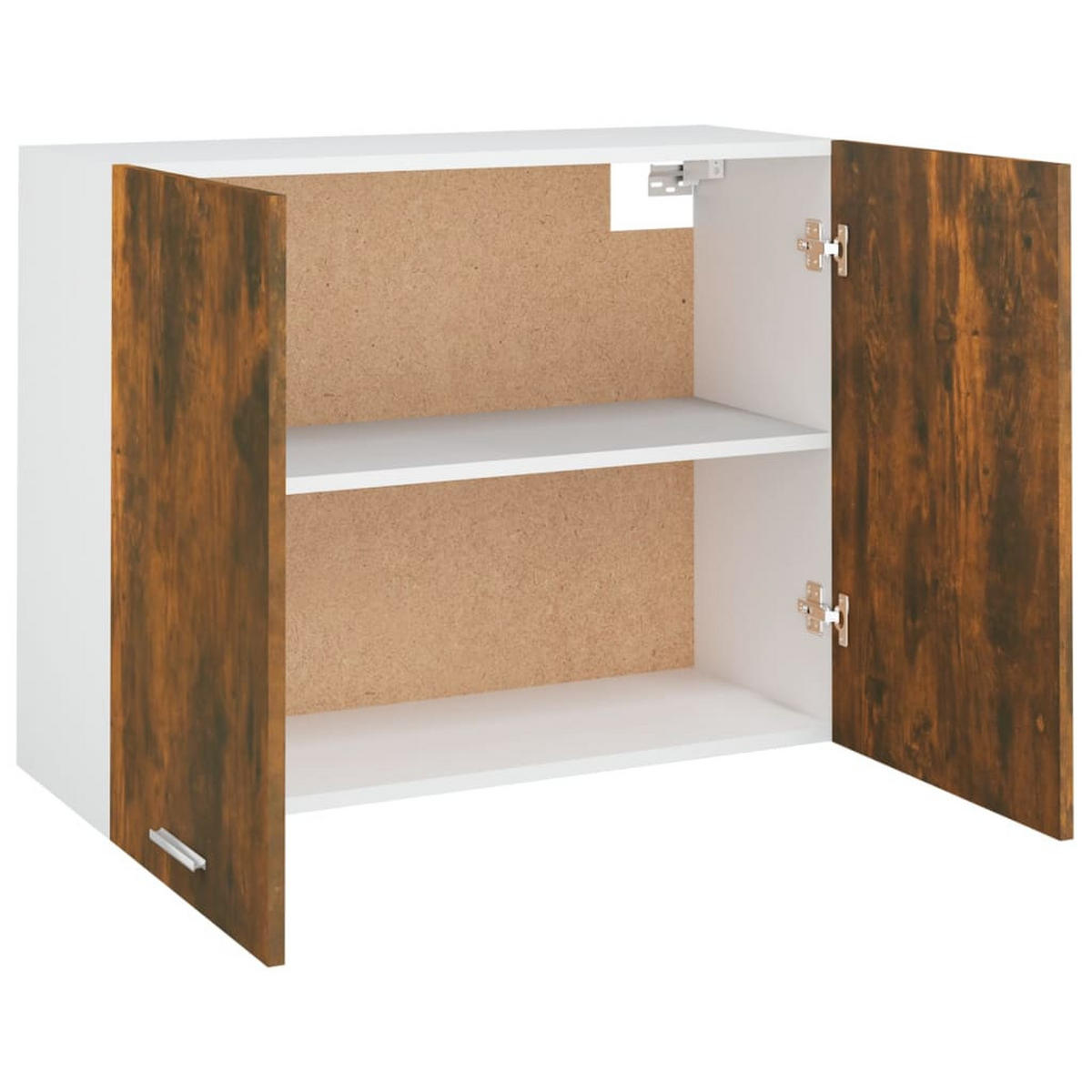 KÜCHENOBERSCHRANK Lyon mit 2 Ebenen, 80/31/60 cm, aus Holzwerkstoff, in Räuchereiche - Silberfarben/Sonoma Eiche, Holz (31/60/80cm) - vidaXL
