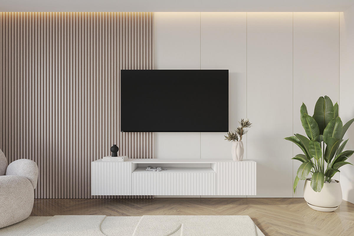 LOWBOARD KITO-W 200x40x41 cm - Weiß - Weiß, Holzwerkstoff (200/40/41cm) - ALTDECOR