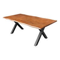 ESSTISCH GENESIS Akazie Braun 200cm - Schwarz/Braun, Holz/Metall (100/200/77cm) - riess-ambiente
