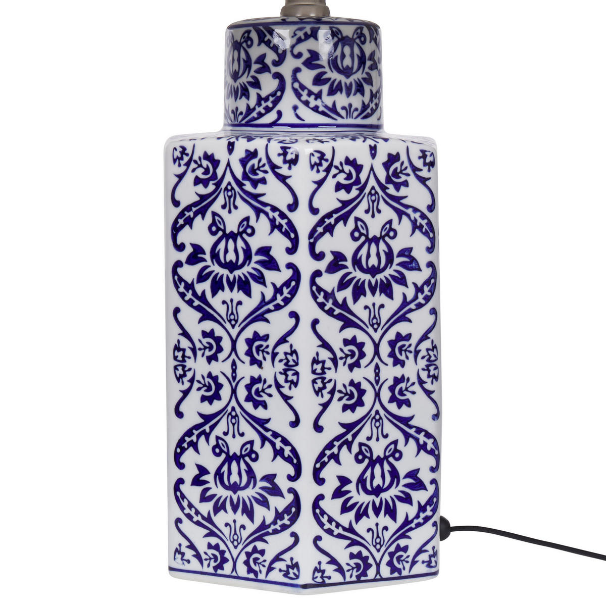 TISCHLEUCHTE Blau/Weiß Marcelin - Blau/Weiß, Keramik (33/33/53cm) - Beliani