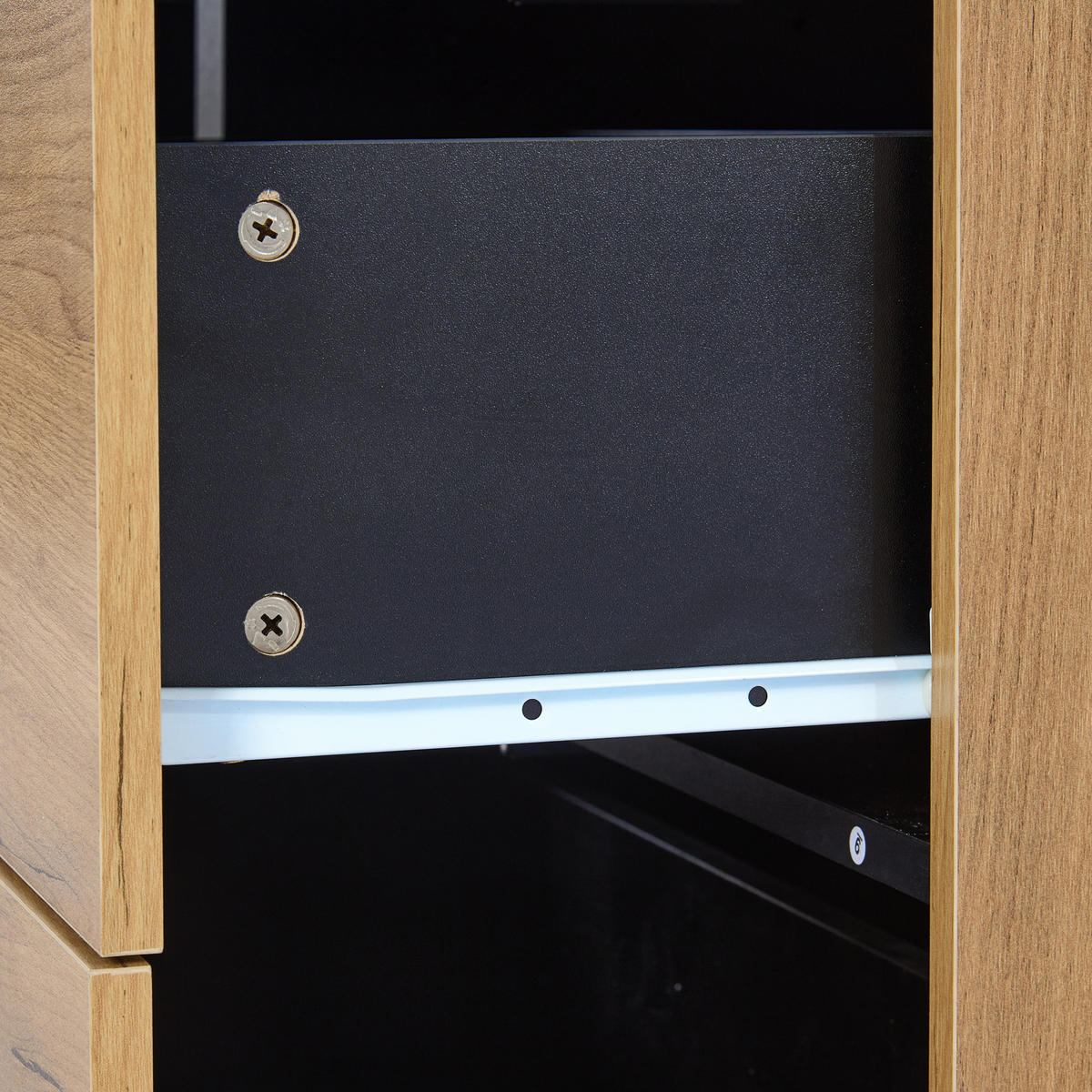 SIDEBOARD in Braun Buffetschrank mit 3 Schubladen für Esszimmer und Wohnzimmer, B140/T40/H80cm - Schwarz/Braun, Glas/Holzwerkstoff (140/80/40cm) - STILVORA