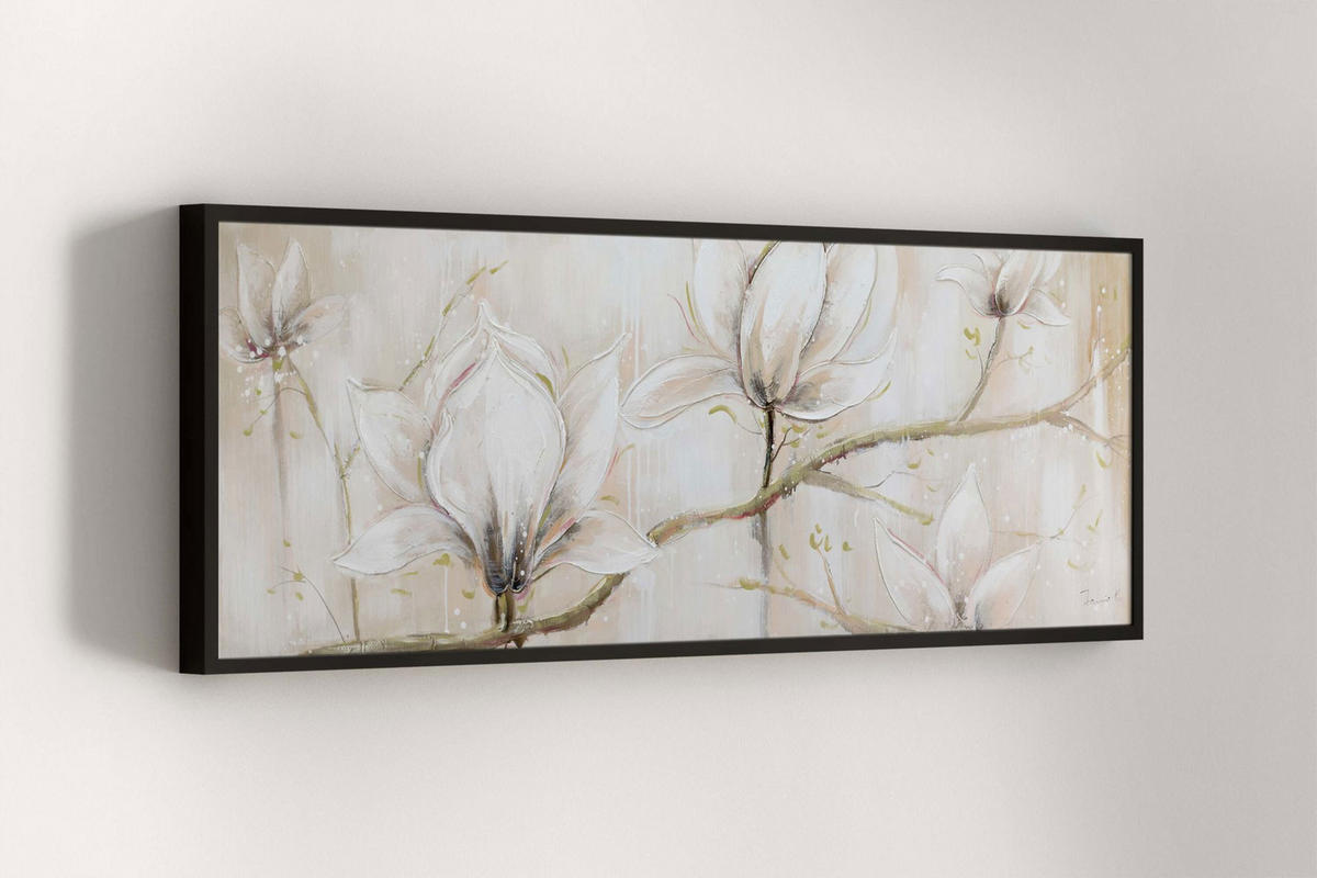 ÖLGEMÄLDE 150/50 cm - Beige/Weiß, Holz/Textil (2/50cm) - KUNSTLOFT