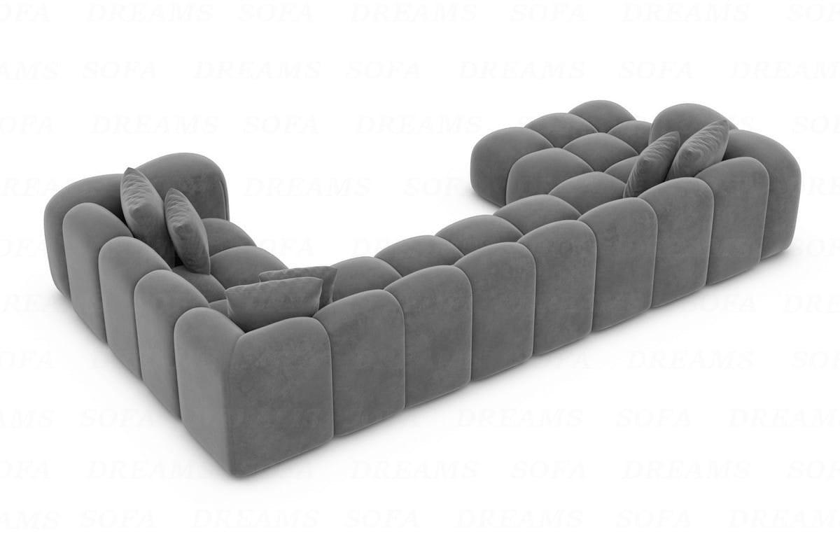 WOHNLANDSCHAFT Cloud Dunkelgrau Samtstoff - Dunkelgrau, Kunststoff (314/72/184cm)