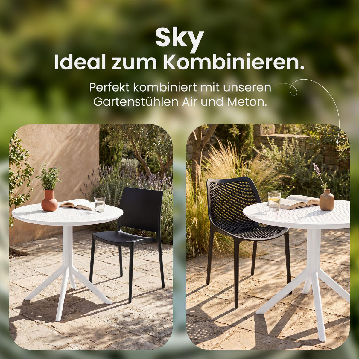 GARTENTISCH rund Ø105 cm Kunststoff Weiß - Weiß, Kunststoff (105/105/74cm) - CLP