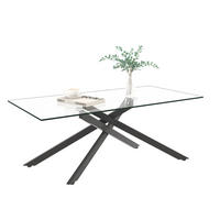 COUCHTISCH 120/60/46 cm aus Glas und Metall in Schwarz - Schwarz, Glas (120/60/46cm) - OKMYHOME