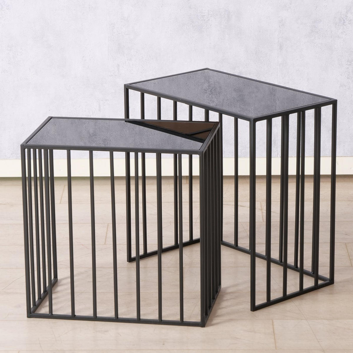BEISTELLTISCHE aus Metall Joris Schwarz - Schwarz, Metall (50/30/50cm) - Boltze Home