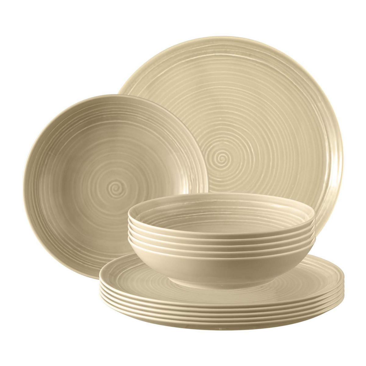 TAFELSERVICE Terra Sandbeige 12er Set - Beige, Keramik (1/1/1cm) - Seltmann Weiden