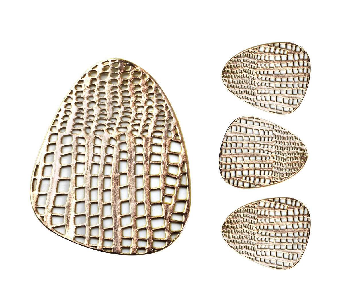 GLASUNTERSETZER Leila Gold 13/11.5/1 cm Kunstoff - Goldfarben, Kunststoff (11.5/13cm) - Mondex