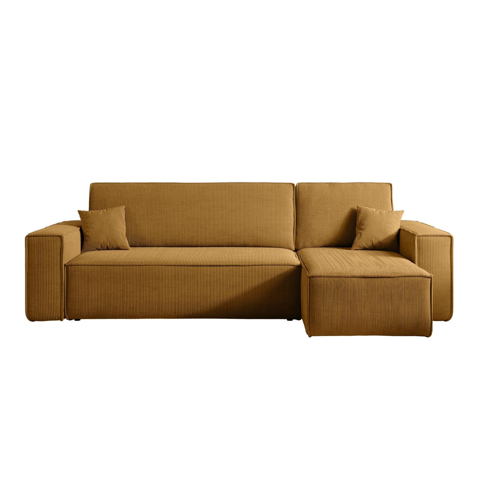 ECKSOFA Scarlo Senfgelb Cordbezug - Gelb/Schwarz, Kunststoff/Textil (244/145cm) - Selsey