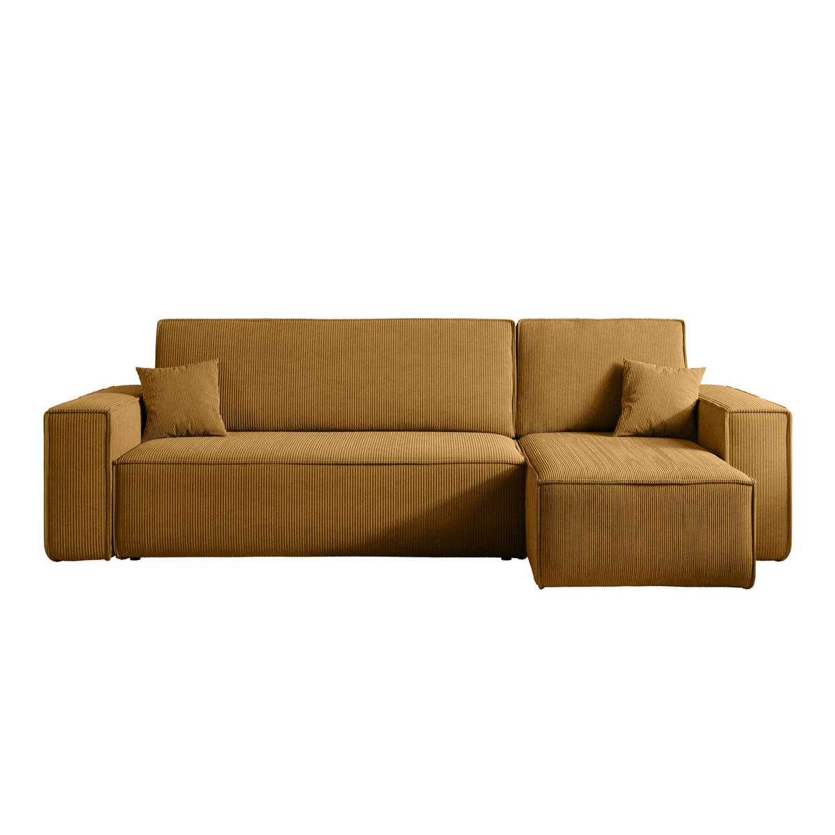 ECKSOFA Scarlo Senfgelb Cordbezug - Gelb/Schwarz, Kunststoff/Textil (244/145cm) - Selsey