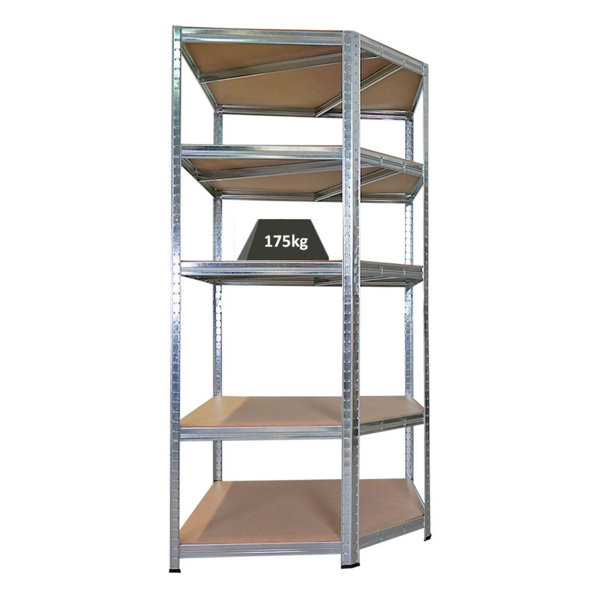 ECKREGAL Ragnar für Gesamtlast 875 kg 180 x 90 x 60 Verzinkt - Silberfarben, Metall (90/180/60cm) - PROREGAL
