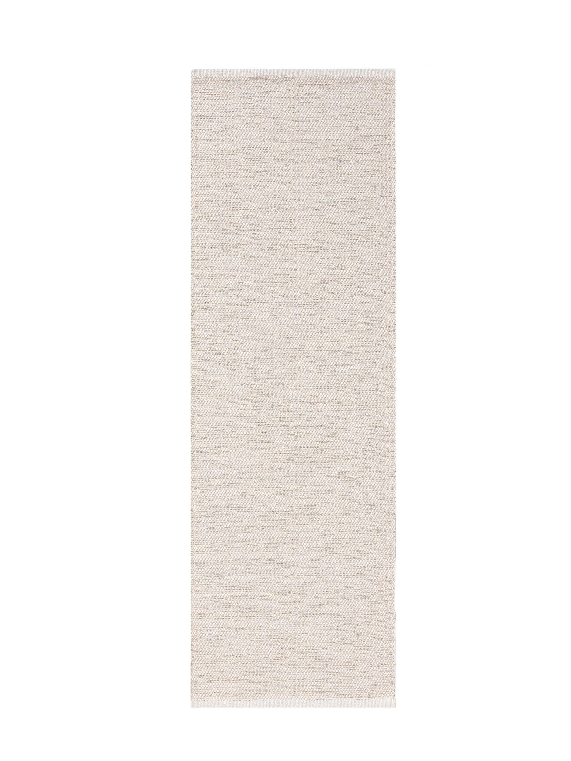 BAUMWOLLLÄUFER Ron handgewebt 80x250 cm - Creme, Naturmaterialien/Textil (80/250cm) - benuta