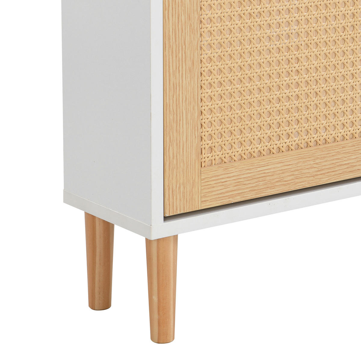 SCHUHSCHRANK 90/125/17 cm Natur/Weiß aus MDF mit 3 Klappen und Schublade - Weiß, Holzwerkstoff (90/125/17cm) - OKMYHOME