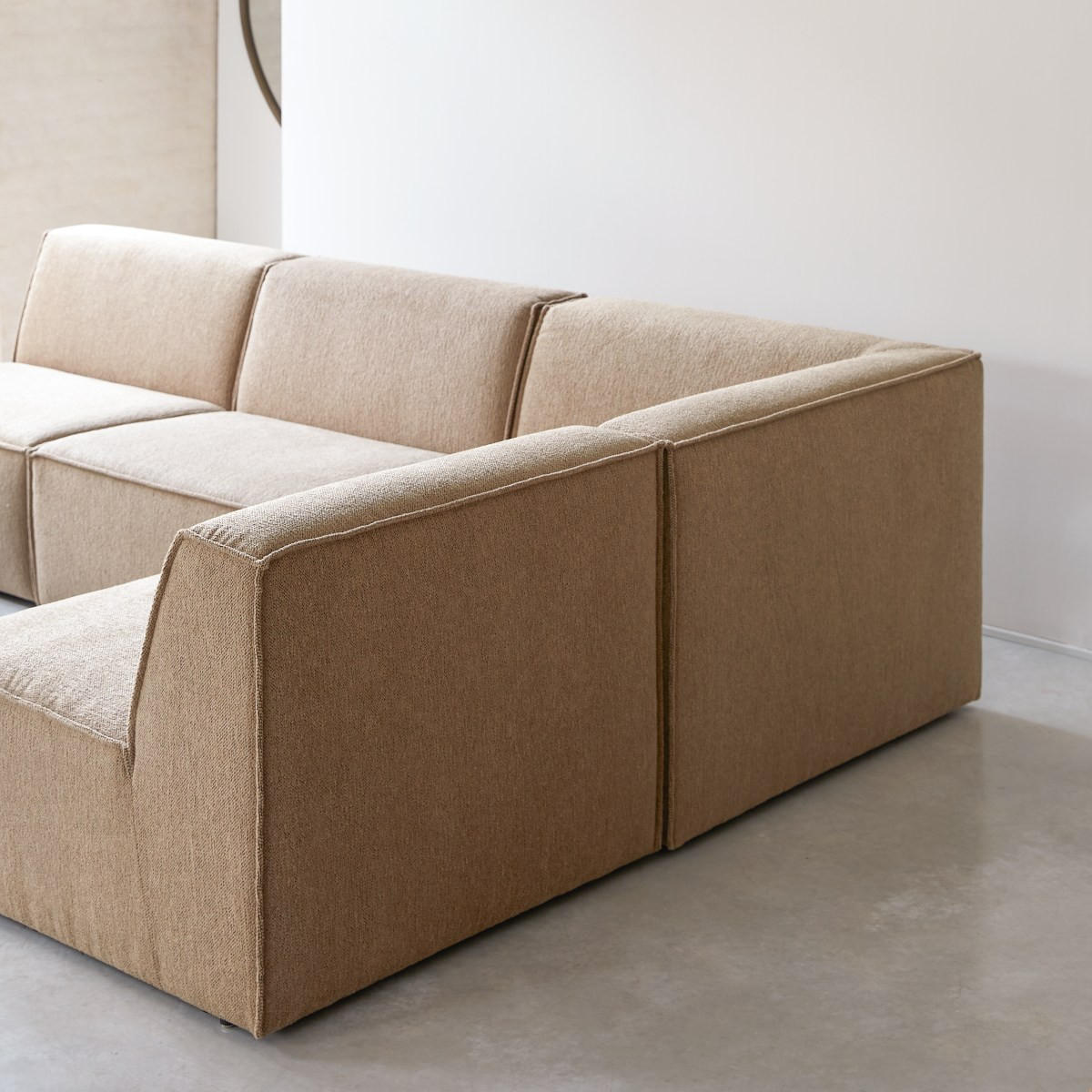 SOFA Dario Braun aus Stoff - Braun, Textil (291/259cm) - Tikamoon