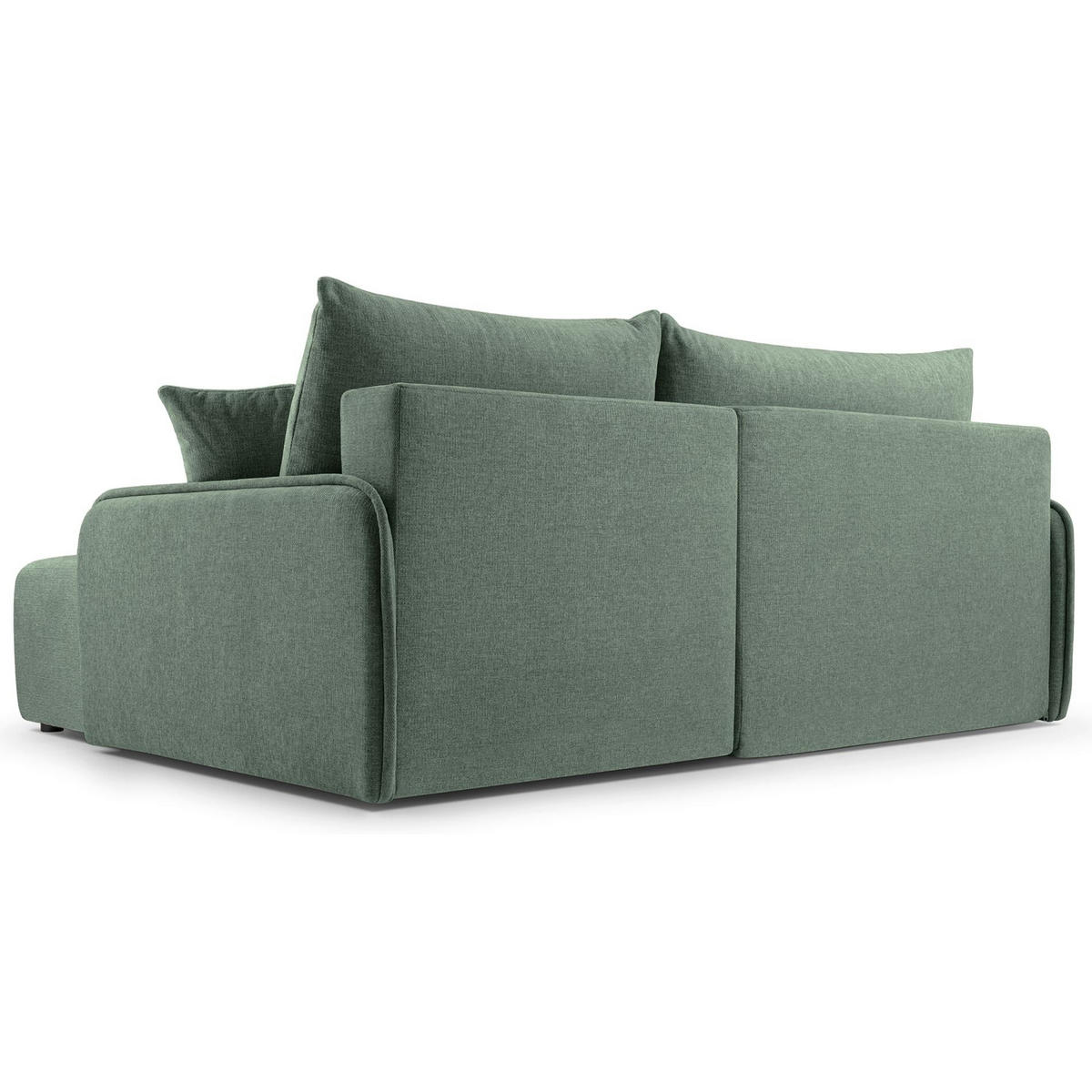 ECKSOFA Netarro, Salbeigrün Chenille, rechtsseitig - Schwarz/Hellgrün, Kunststoff/Textil (147/198cm) - Selsey