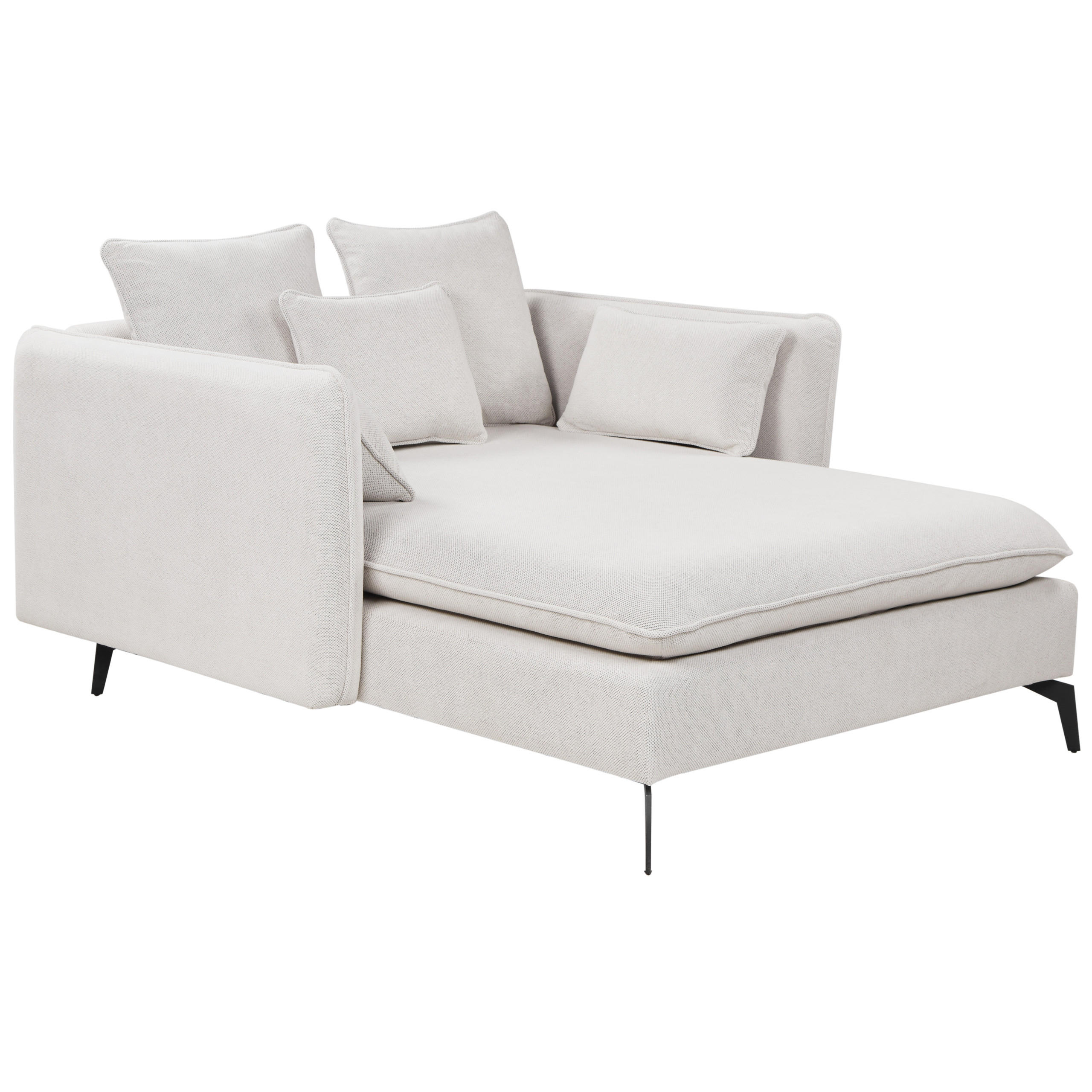 XXL-SESSEL hellbeige/schwarz Charmes - Beige/Schwarz, Textil (124/72/159cm) - Beliani