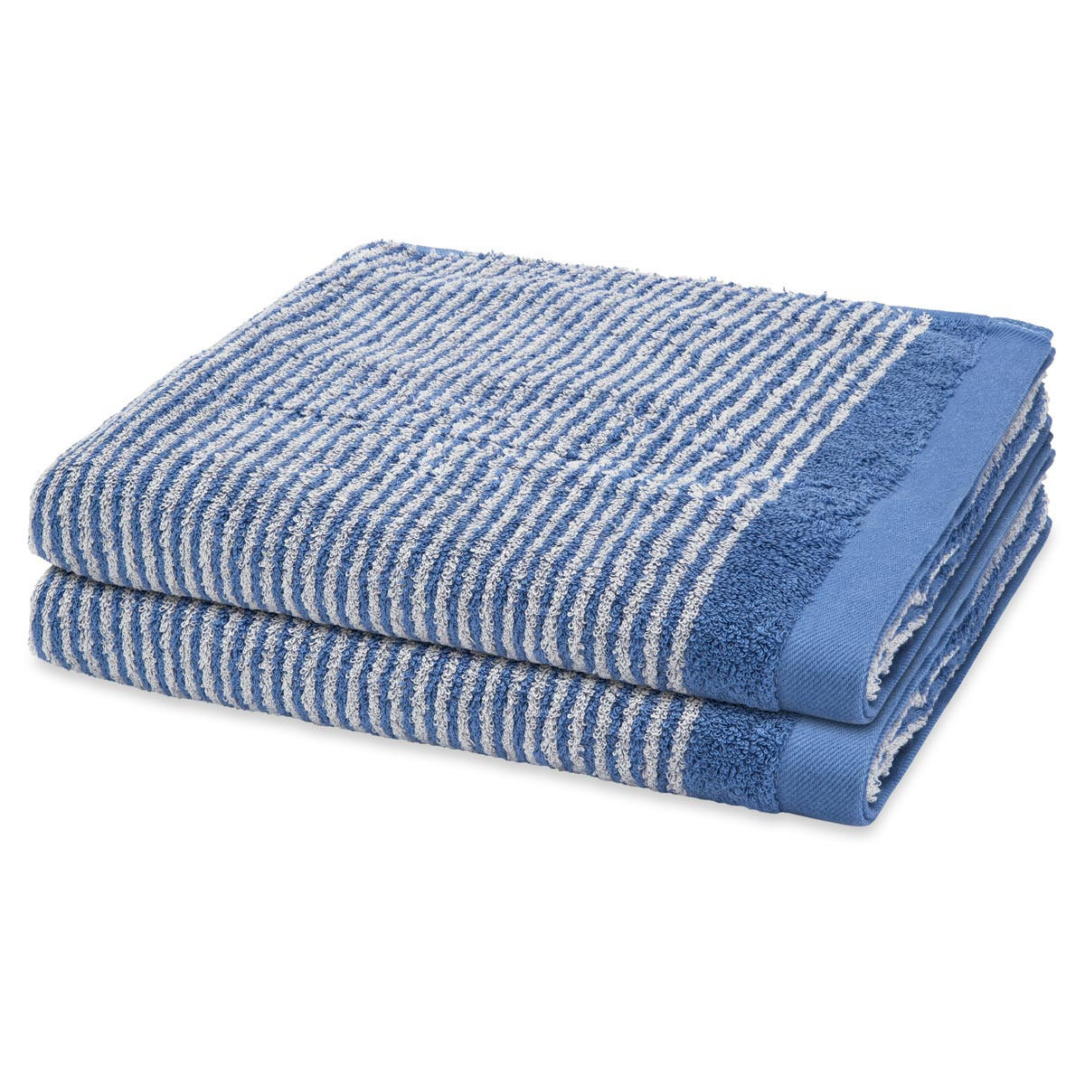 DUSCHTUCH Stripes 2er-Set - Blau, Textil (70/140cm) - Ross