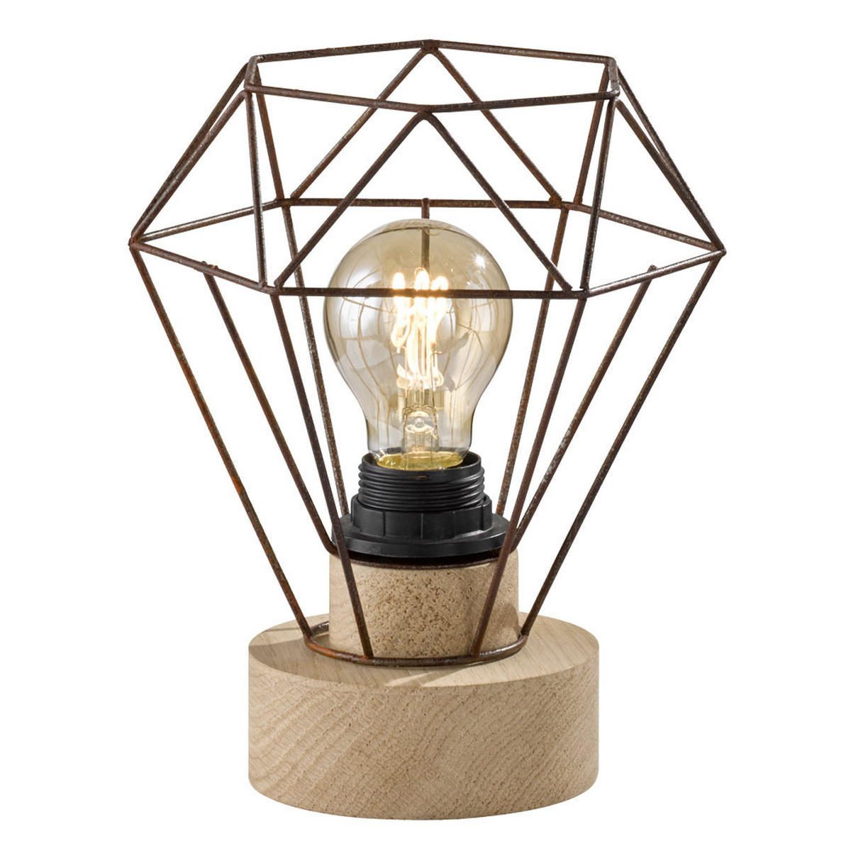 TISCHLEUCHTE Holz Rostfarben - Braun, Holz (19/19/22.5cm)