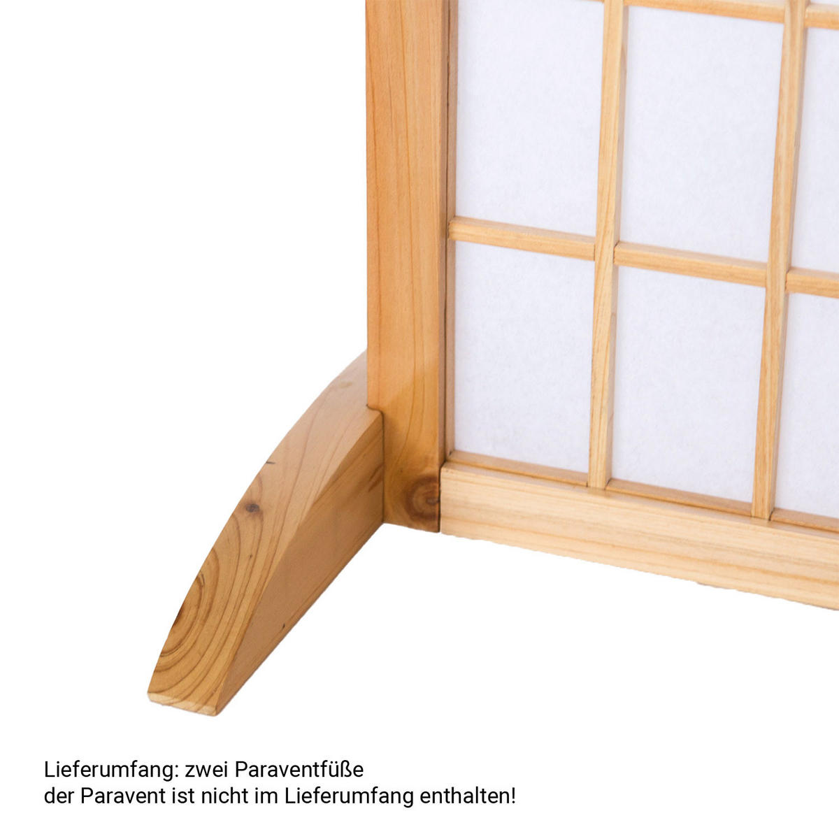 PARAVENT Standfuß natur 2er Set für Raumteiler - Naturfarben, Holz (33/2/2cm) - Homestyle4u