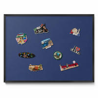 MAGNETTAFEL 80x60 cm Schwarzer Rahmen Dunkelblau - Dunkelrot, Metall (80/60/0.4cm) - TULUP