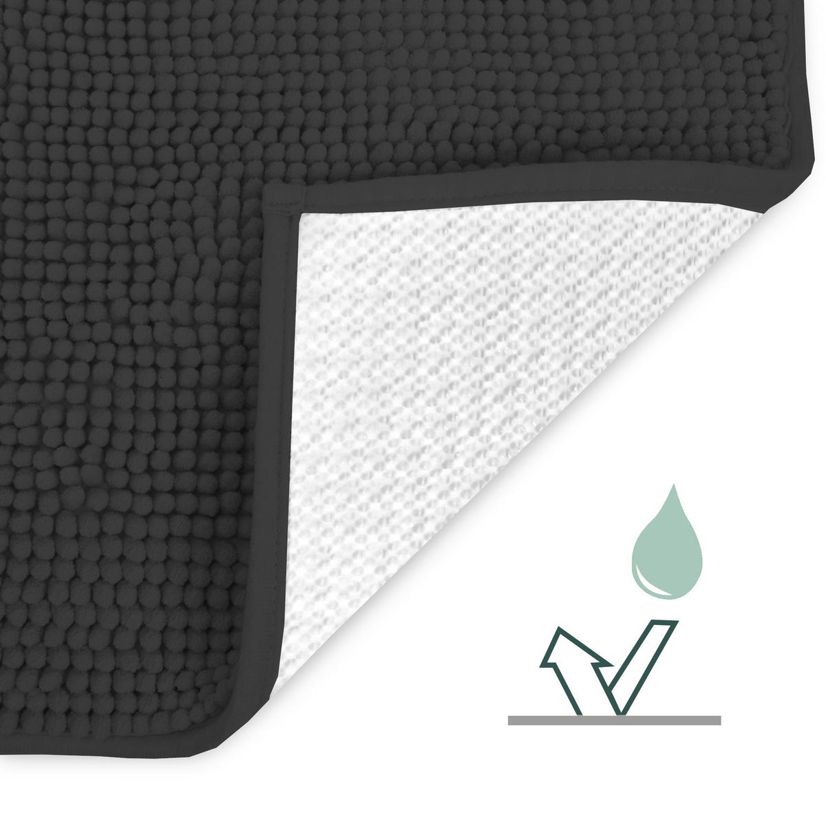 VORLEGER MATTE BeauMare WR 50/50cm Schwarz - Schwarz, Textil (50/50cm) - Beautissu 