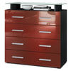 KOMMODE Pavos Bordeaux Hochglanz - Bordeaux, Holzwerkstoff (76/81/35cm) - Vladon