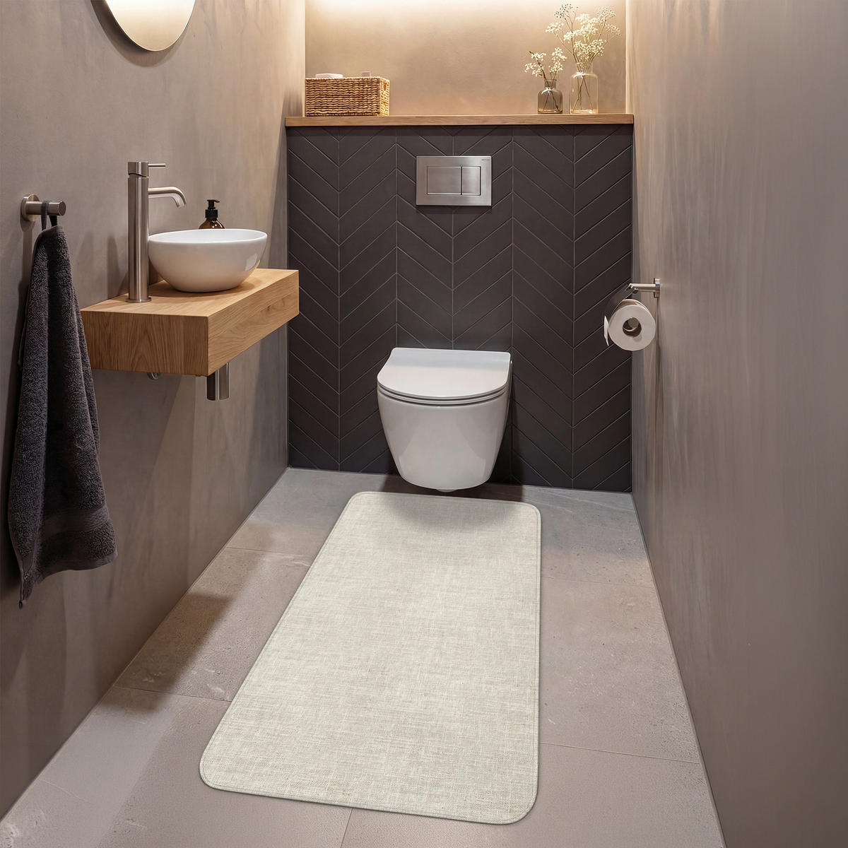 WC PŘEDLOŽKA Povlečení - Textura - Béžová 60x120 cm - béžová, textil/plast (60/1cm) - OnlyWow