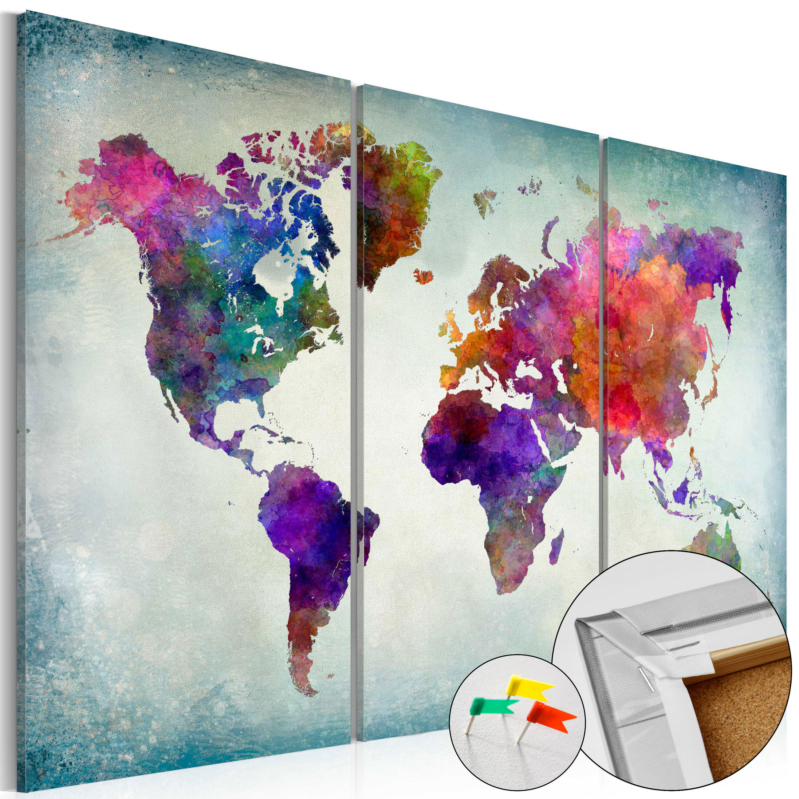 PINNWANDBILDER Bunt 90/60 cm - Multicolor, Naturmaterialien/Textil (90/60cm) - KUNSTLOFT